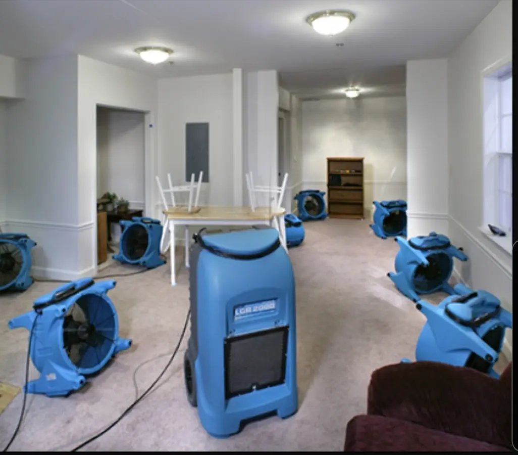 Air movers and dehumidifier setup for Water Extraction & Removal in Shaw Heights